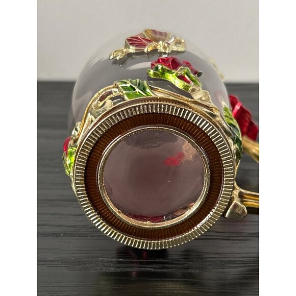 ARC of France Glass Mug Matching Spoon Butterfly & Flower Jeweled/Enamel Accents - Picture 7 of 9